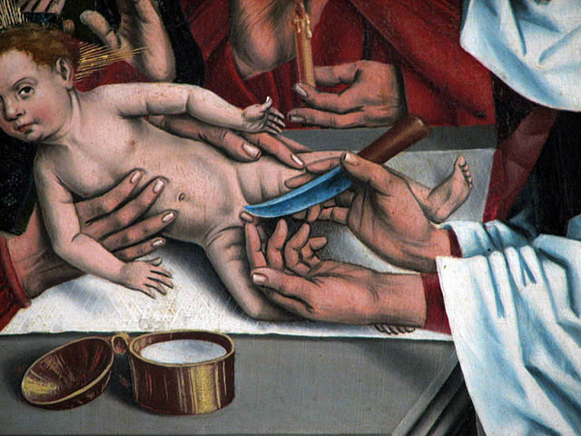 Arte ilustrando a circuncisão de jesus